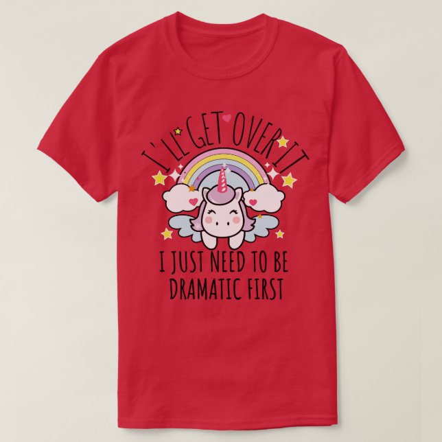 Camiseta Vou superar isso, só preciso ser Dramático primeir (Frente do Design)