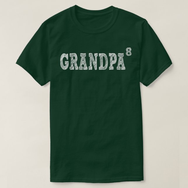Camiseta Vovô8, Oito Netos, Avô de 8 (Frente do Design)