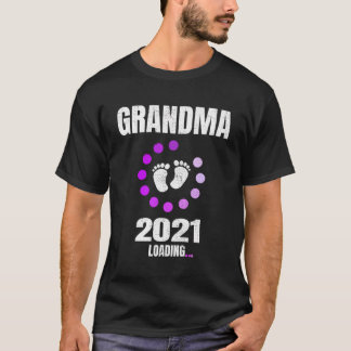 Camiseta Vovó 2021 Carregando - Vovô Vovô de Bebê Revela Pr