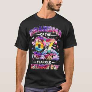Camiseta Vovó 67 aniversário 7 anos de idade aquarela paste