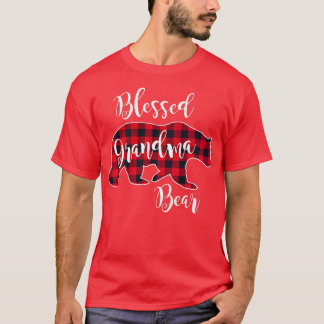 Camiseta Vovó abençoada Urso Vermelho Buffalo - Xadrez Gran