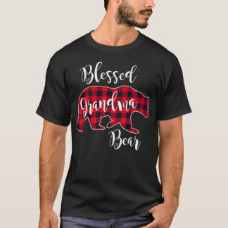 Camiseta Vovó abençoada Urso Vermelho Buffalo - Xadrez Gran