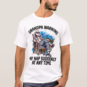 Camiseta Vovô Advertência Pode Dormir Súbita E Engraçada Ci