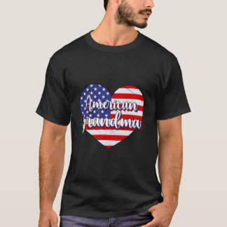 Camiseta Vovó Americana do Dia 4 de Julho com a Bandeira Am