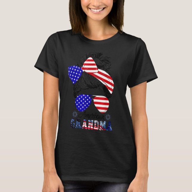 Camiseta Vovó Americana Mensageiro Correspondente Família 4 (Frente)