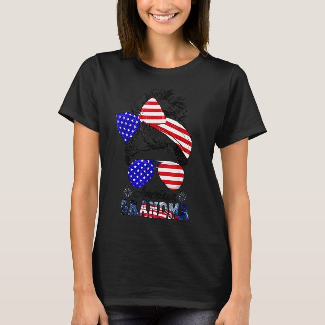 Camiseta Vovó Americana Mensageiro Correspondente Família 4 (Frente)
