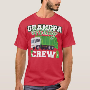 Camiseta Vovô Aniversário da Família de Caminhões de Lixo