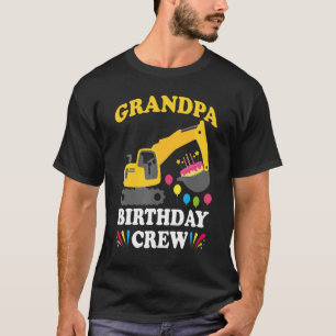 Camiseta Vovô Aniversário de Construção de Caminhão de Cons