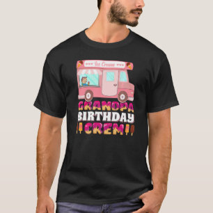 Camiseta Vovô Aniversário Sorvete de Tripulação Aniversário
