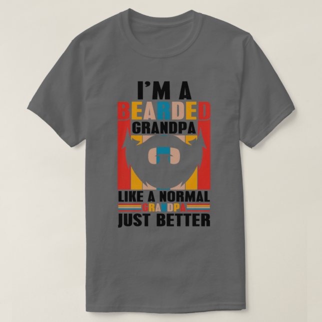 Camiseta Vovô barbudo como um melhor normal (Frente do Design)