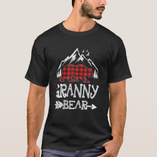 Camiseta Vovó Bear Natal Pajama Xadrez Vermelha Búfalo