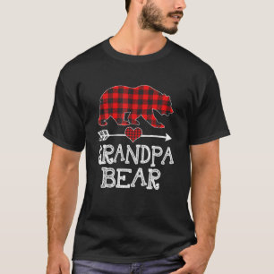Camiseta Vovô Bear Natal Pajama Xadrez Vermelha Buffalo