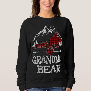 Camiseta Vovó Bear Natal Pajama Xadrez Vermelha Buffalo Fa