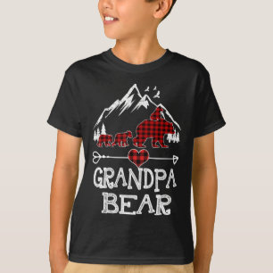 Camiseta Vovô Bear Natal Pajama Xadrez Vermelha Buffalo Fa