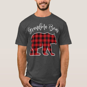 Camiseta Vovó Bear Pajama Red Buffalo Xmas Família Engraçad
