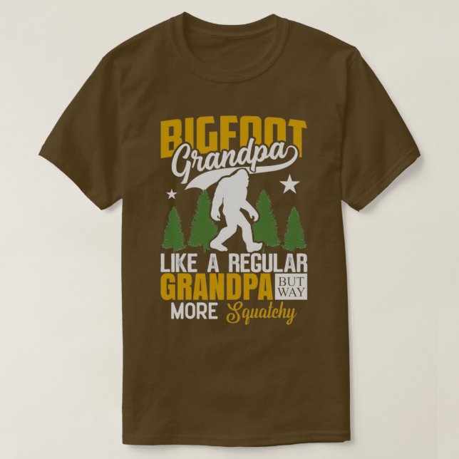 Camiseta Vovô Bigfoot Como um vovô normal, mas muito Squ (Frente do Design)