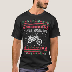 Camiseta Vovô Biker Motocicleta Feia de Natal