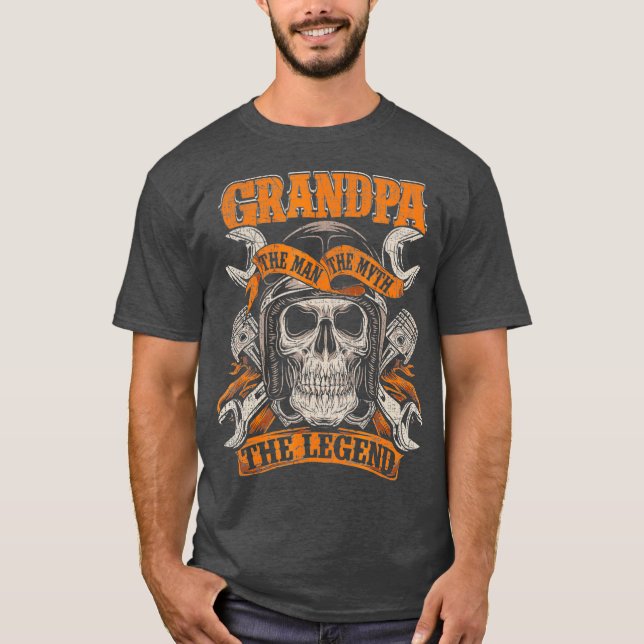 Camiseta Vovô Biker O Homem O Mito A Lenda (Frente)