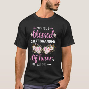 Camiseta Vovó Bisavó Duplamente Abençoada de Gêmeos Revelaç