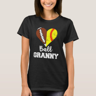 Camiseta Vovó Bola Coração Engraçado Futebol Softbol Vovó