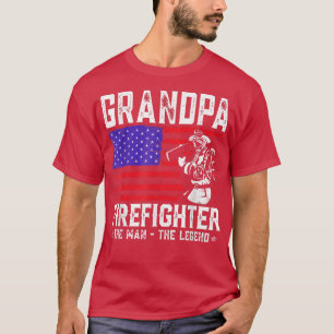 Camiseta Vovô Bombeiro Homem Legenda Americana Fl