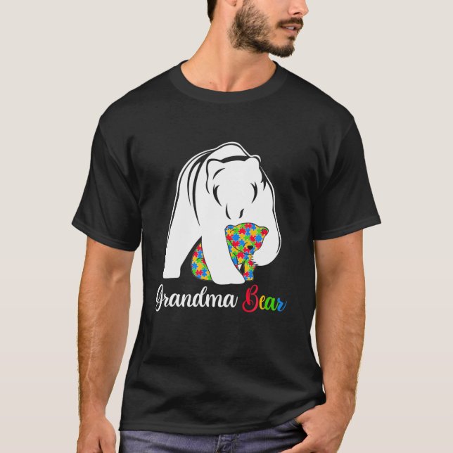 Camiseta Vovó Bonita Ursa Autismo Consciência Família Autis (Frente)