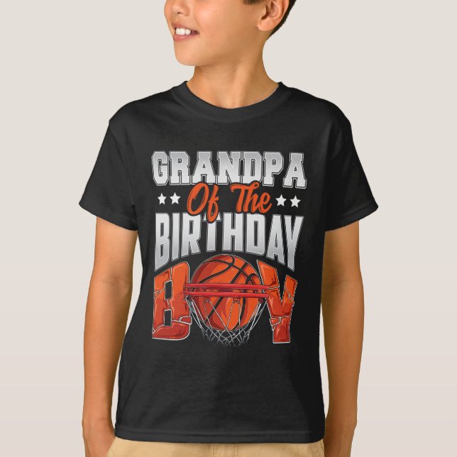 Camiseta Vovô Bysketbyll Família Birthday Boy Byller B-da (Frente)