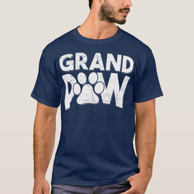 Camiseta Vovô Cachorro Vovô é o Grande Pata Dando Homens (Frente)