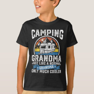 Camiseta Vovó Camping Divertida Camper Rv Retro Ao Ar Livre