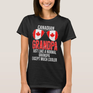 Camiseta Vovô canadense Canada Flag Sunglass Fathe