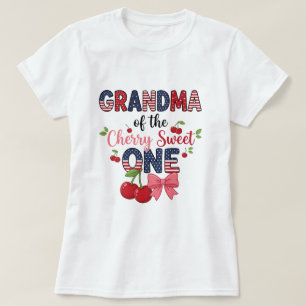 Camiseta Vovó Cereja Doce Um Aniversário Fofo Família