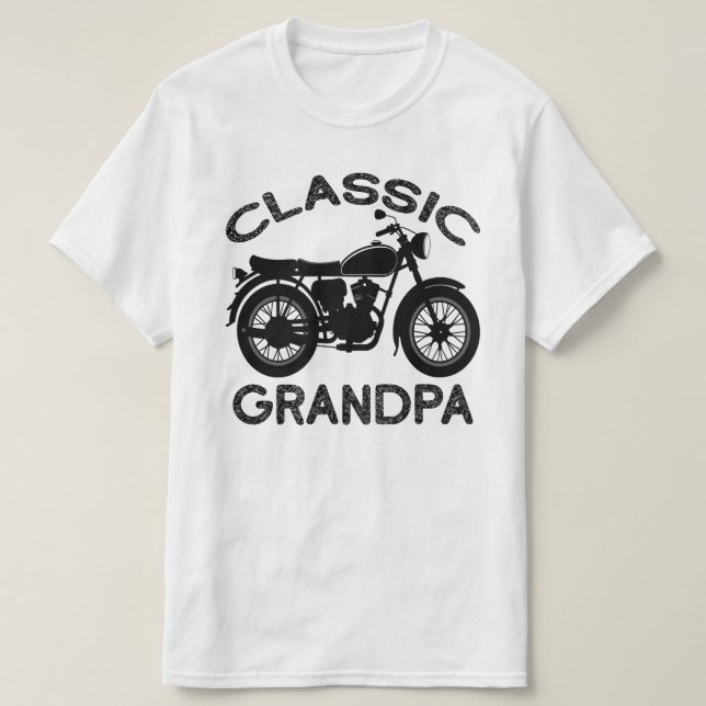 Camiseta Vovô clássico, motocicleta (Frente do Design)