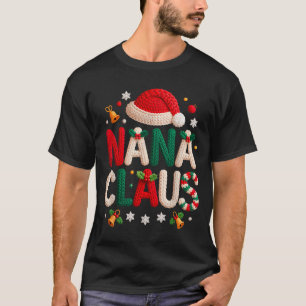 Camiseta Vovó Claus Design Tecido Avó Pijama Família Mãe