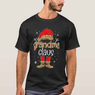 Camiseta Vovó Claus Leopard Papai Noel Veste Natal