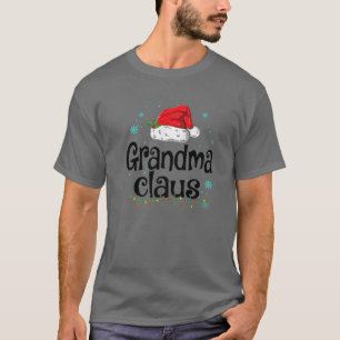 Camiseta Vovó Claus Natal Família Pajama Correspondente X