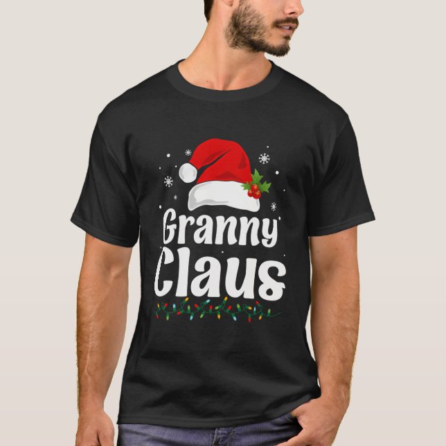 Camiseta Vovó Claus Santa Hat Amor de Natal (Frente)
