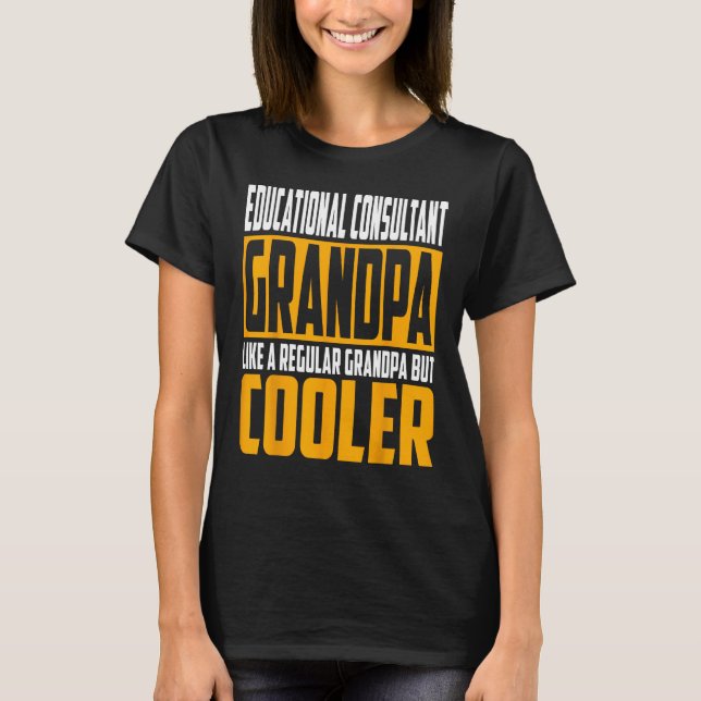 Camiseta Vovô Consultor Educacional Mens Como um Grande (Frente)