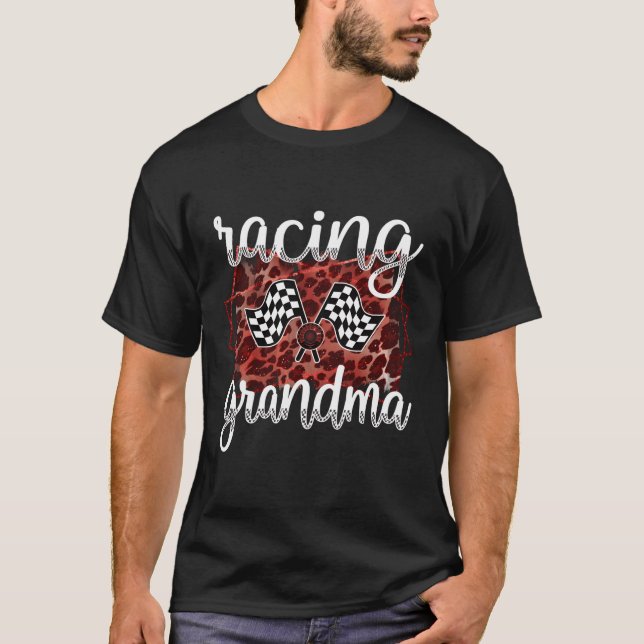 Camiseta Vovó Corrente Orgulhosa Vovó Corrente De Um Racer (Frente)