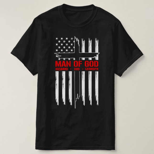 Camiseta Vovô Cristão Americano de Deus (Frente do Design)