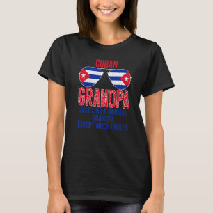Camiseta Vovô cubano Bandeira Cuba Óculos de sol Padre S D