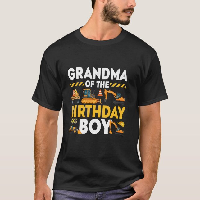 Camiseta Vovó Da Corda De Construção Do Garoto De Aniversár (Frente)