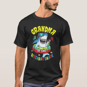 Camiseta Vovó Da Família Aniversário De Tubarões Correspond