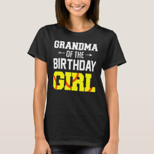 Camiseta Vovó Da Família Birthday Girl Softball
