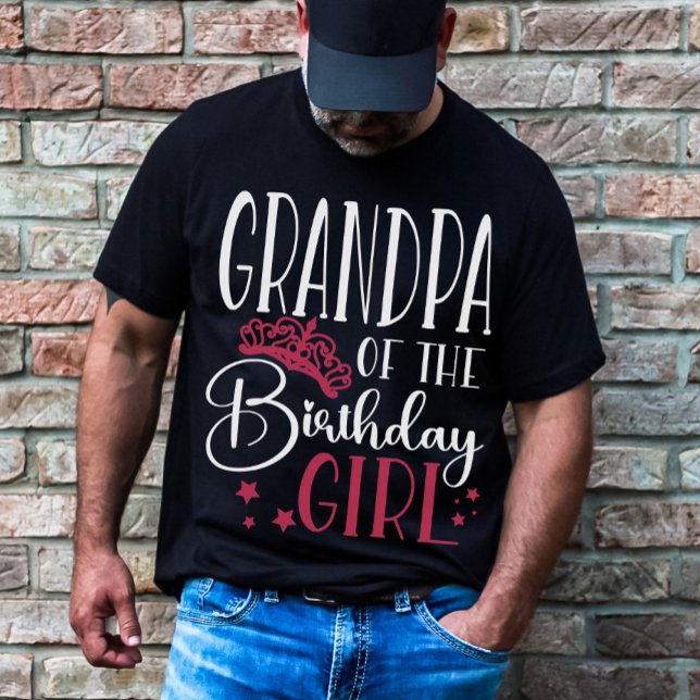 Camiseta Vovô da Família Personalizada Birthday Girl (Criador carregado)