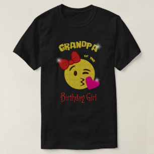 Camiseta Vovô da festa de aniversário de Emoji da menina 