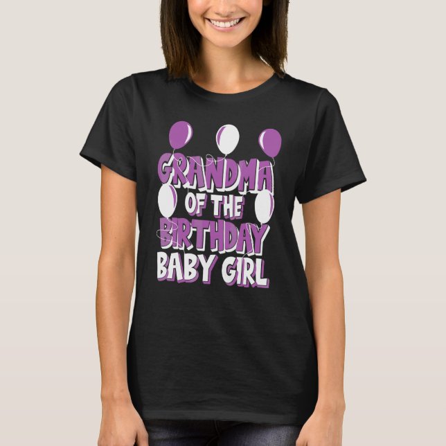 Camiseta Vovó Da Festa De Bebê De Aniversário. (Frente)