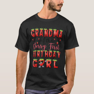 Camiseta Vovó Da Garota Berry No Primeiro Aniversário Straw