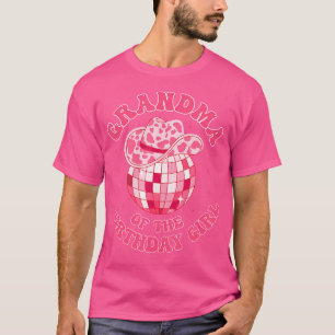 Camiseta Vovó Da Garota De Aniversário Cowgirl Hat Disco Ro