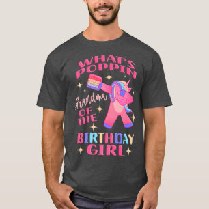 Camiseta Vovó da Garota de Aniversário Dabbing Unicorn Popp