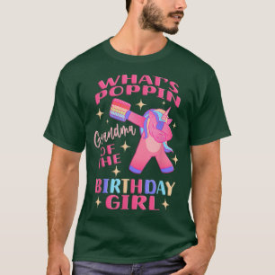 Camiseta Vovó da Garota de Aniversário Dabbing Unicorn Popp